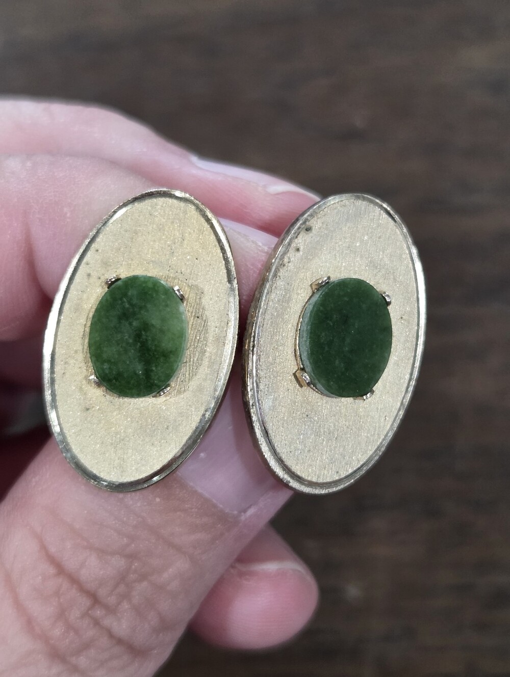 Vintage Dante Genuine Jade Cuff Links